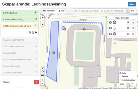 Kartsidan i Ledningskollen 5.0